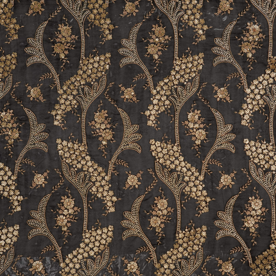 Nuha Jaal On Black Semi Organza