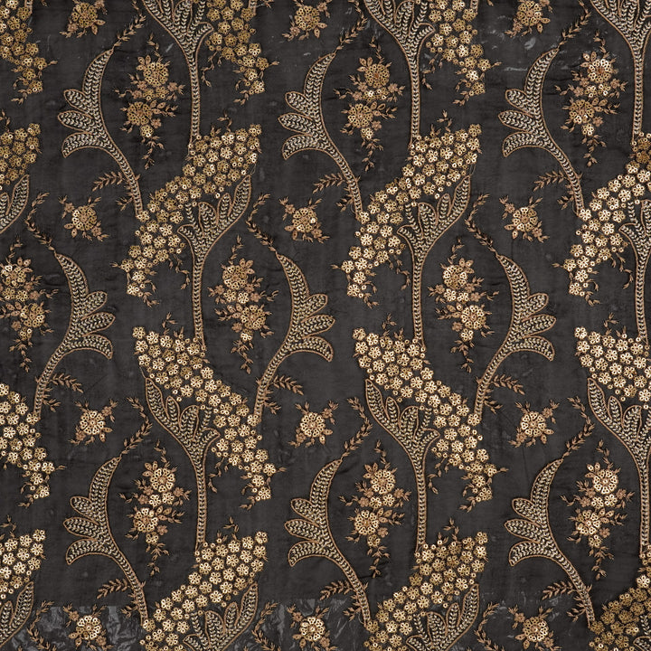 Nuha Jaal On Black Semi Organza