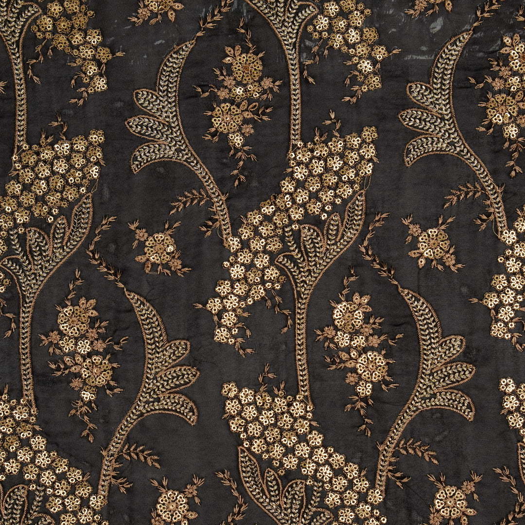 Nuha Jaal On Black Semi Organza