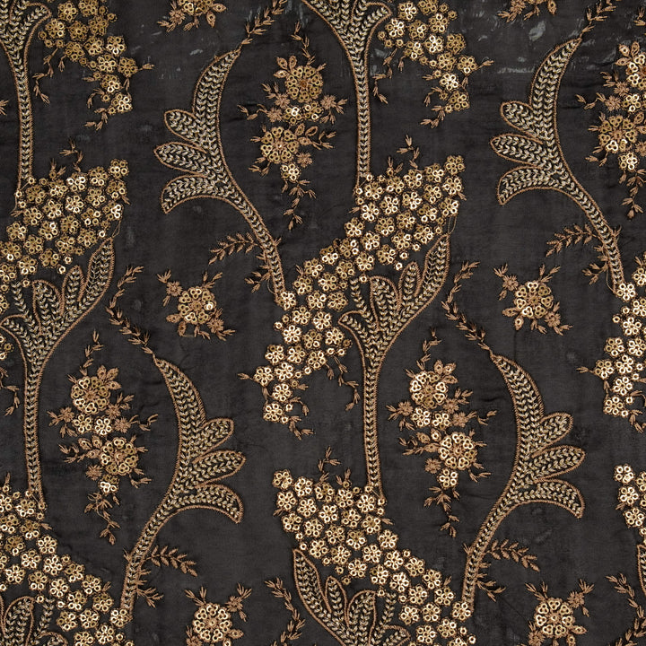 Nuha Jaal On Black Semi Organza