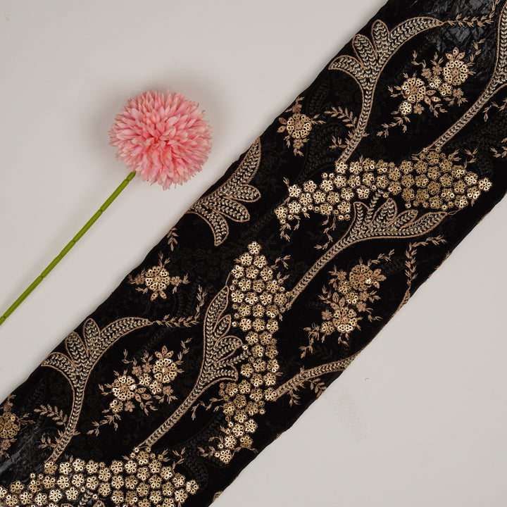 Nuha Jaal On Black Semi Organza