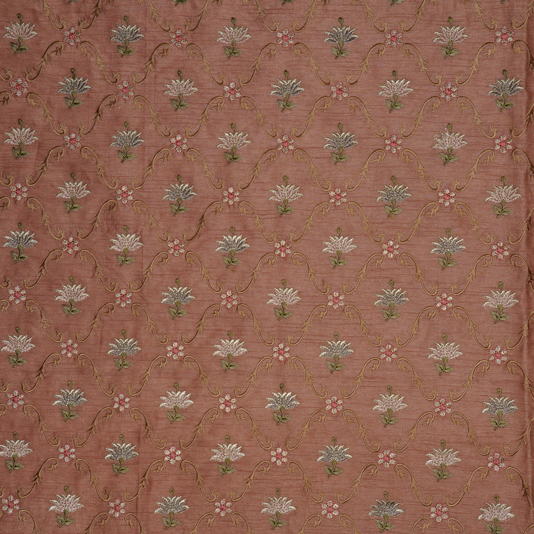 Anila Jaal on Onion Dola Silk Embroidered Fabric