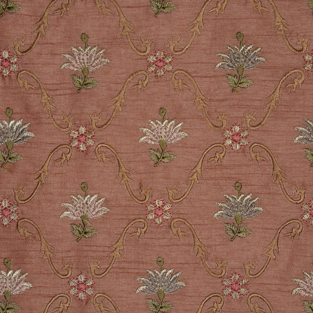 Anila Jaal on Onion Dola Silk Embroidered Fabric