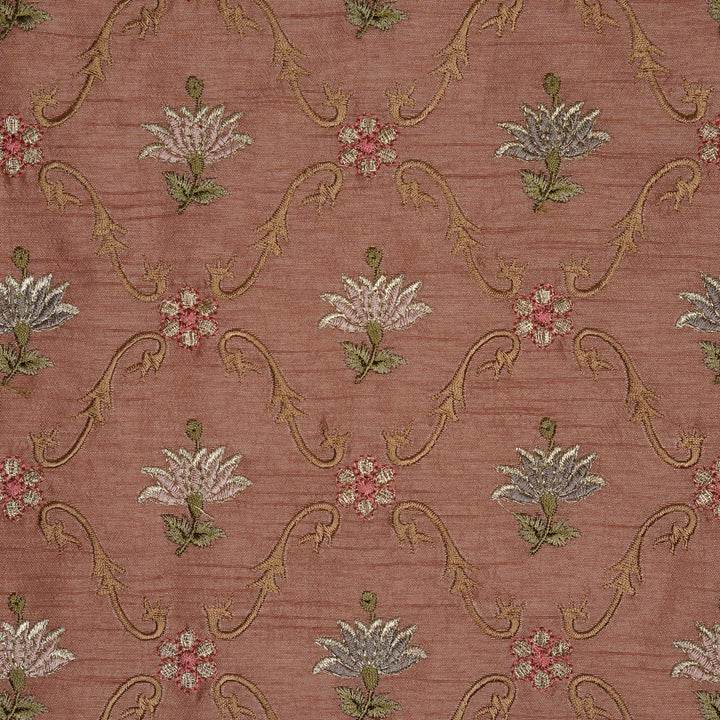 Anila Jaal on Onion Dola Silk Embroidered Fabric