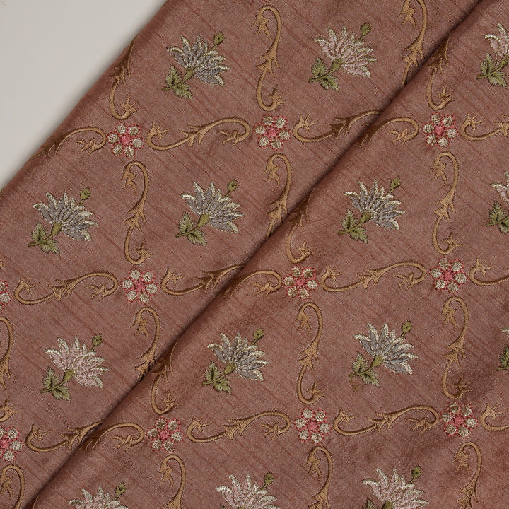 Anila Jaal on Onion Dola Silk Embroidered Fabric