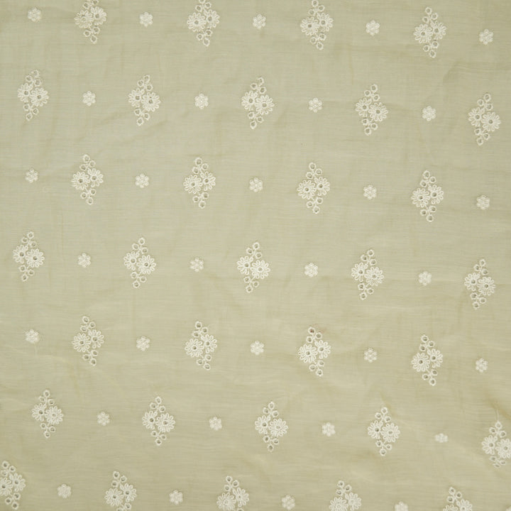 Viti Buti on Cream Cotton Silk Embroidered Fabric