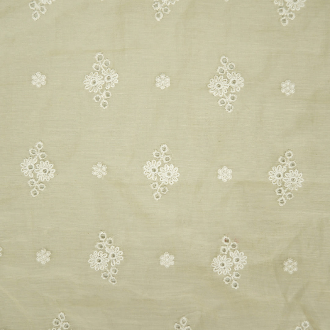 Viti Buti on Cream Cotton Silk Embroidered Fabric