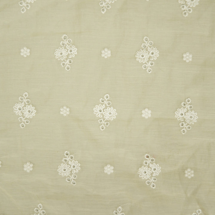 Viti Buti on Cream Cotton Silk Embroidered Fabric