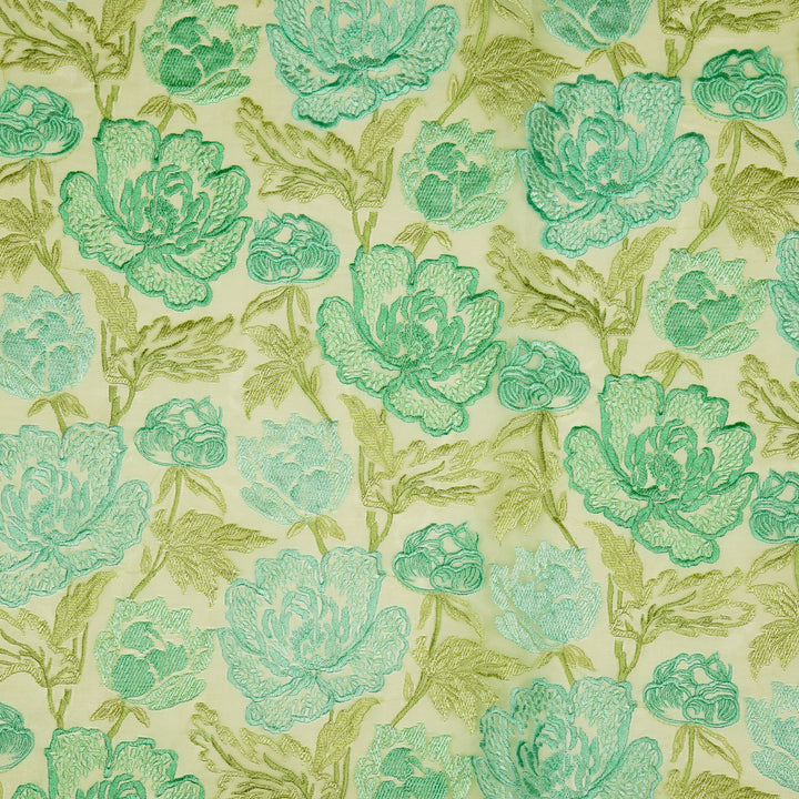 Elisha  Floral Jaal on Pista Silk Organza
