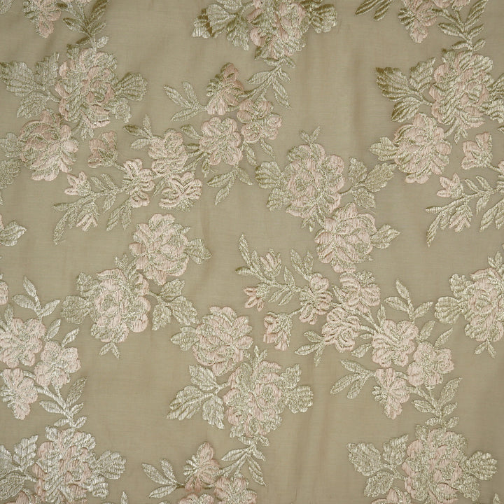 Taruja Jaal on Blush Cotton Silk Embroidered Fabric