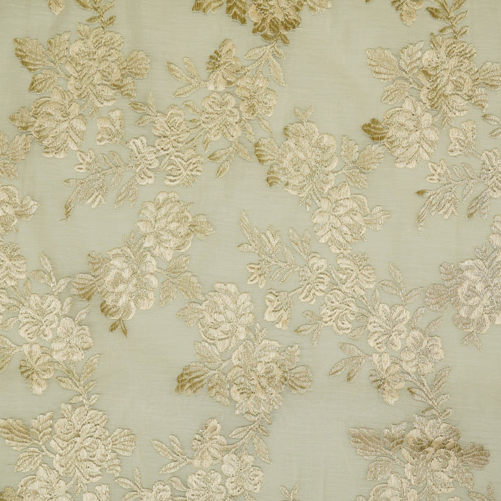 Taruja Jaal on Cream Cotton Silk Embroidered Fabric