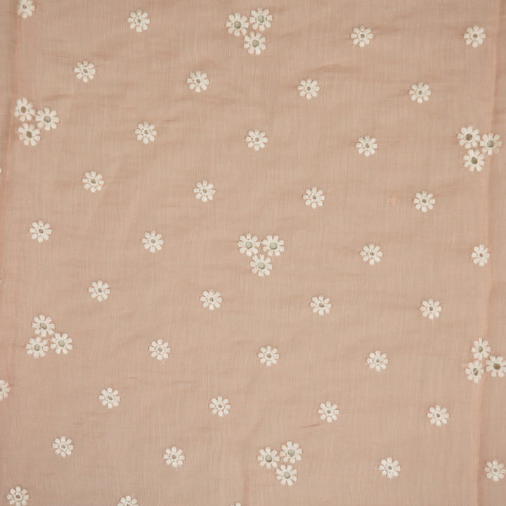 Riti Buti on Light Pink Cotton Silk Embroidered Fabric