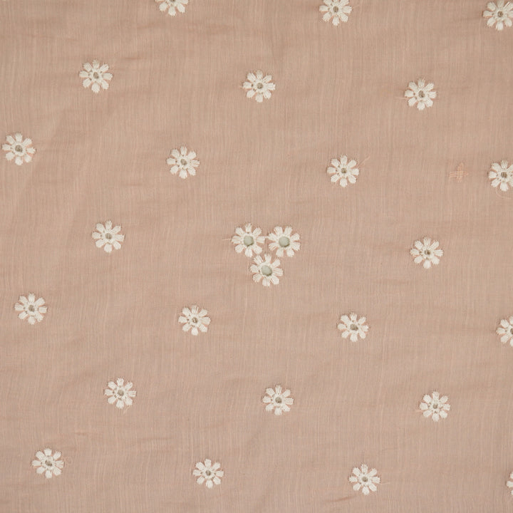 Riti Buti on Light Pink Cotton Silk Embroidered Fabric