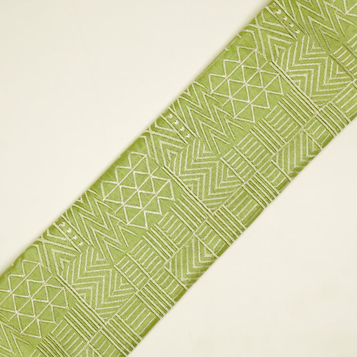 Mehraab Jaal on Pista Luxe Silk Chanderi Embroidered Fabric