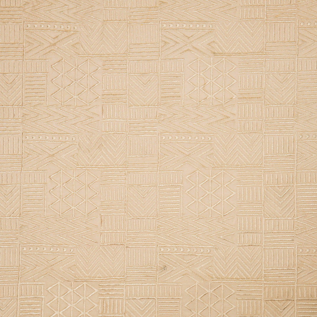 Mehraab Jaal on Light Blush  Luxe Silk Chanderi Embroidered Fabric