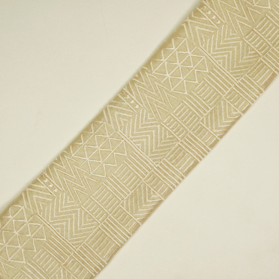 Mehraab Jaal on Cream Luxe Silk Chanderi Embroidered Fabric