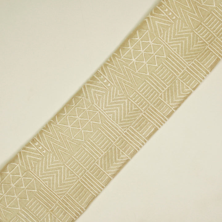 Mehraab Jaal on Cream Luxe Silk Chanderi Embroidered Fabric