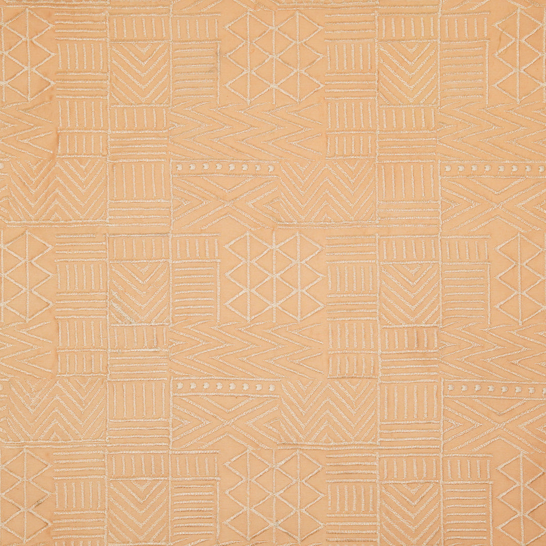 Mehraab Jaal on Peach Luxe Silk Chanderi Embroidered Fabric