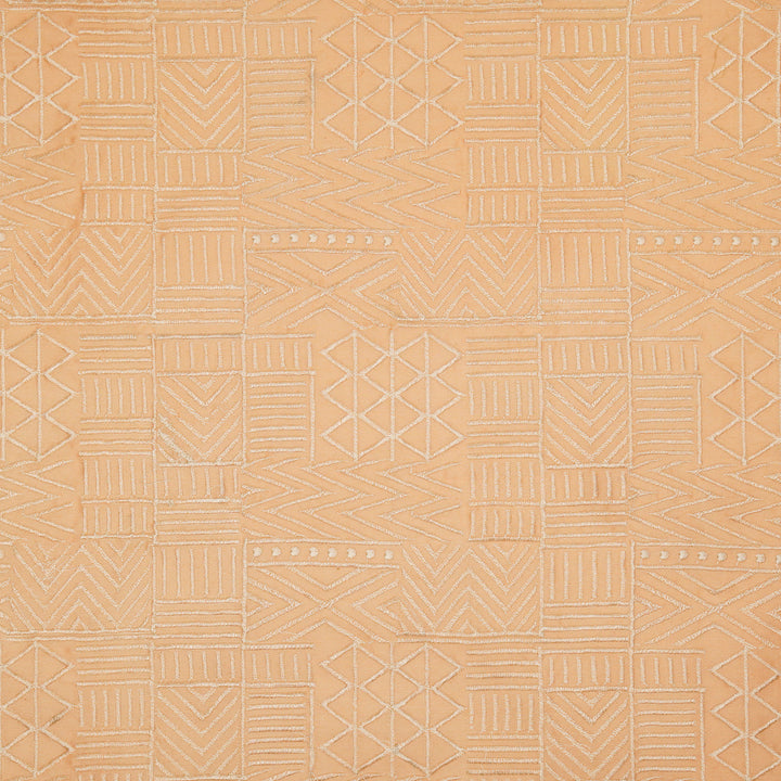 Mehraab Jaal on Peach Luxe Silk Chanderi Embroidered Fabric