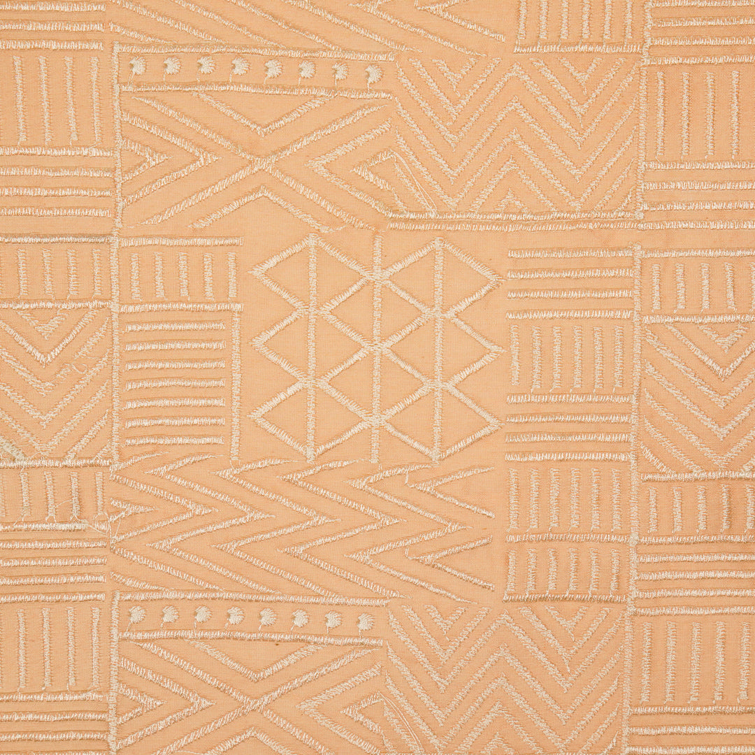 Mehraab Jaal on Peach Luxe Silk Chanderi Embroidered Fabric