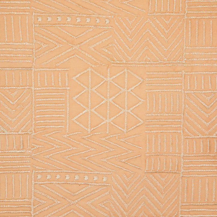 Mehraab Jaal on Peach Luxe Silk Chanderi Embroidered Fabric
