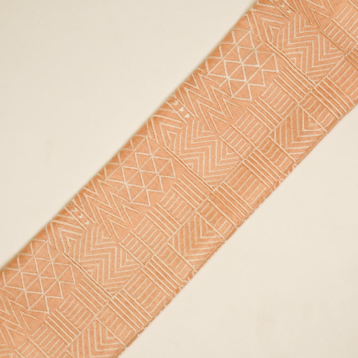 Mehraab Jaal on Peach Luxe Silk Chanderi Embroidered Fabric