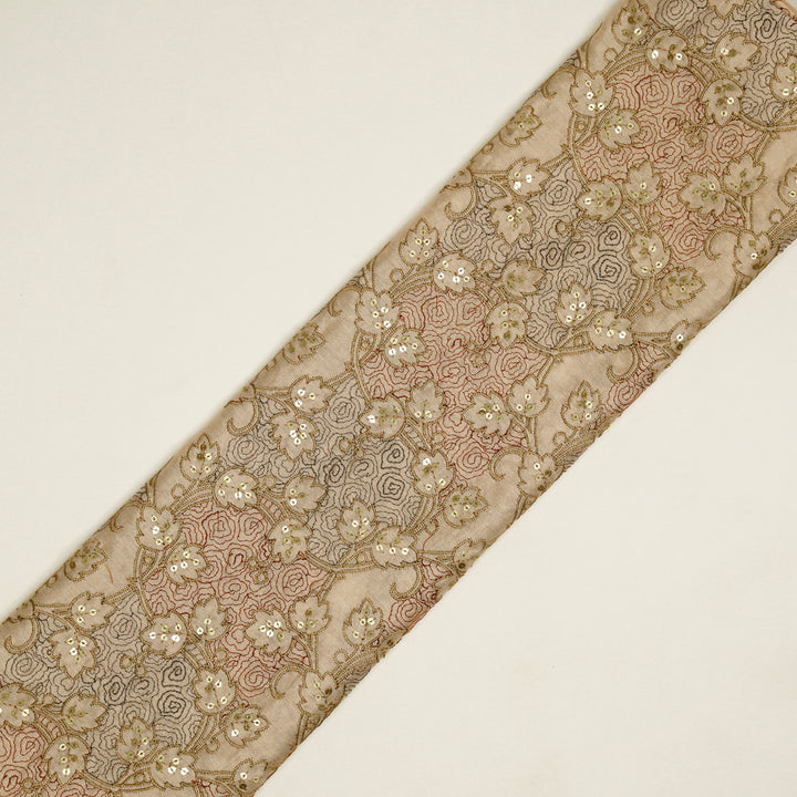 Kashida Jaal on Blush Luxe Silk Chanderi Embroidered Fabric