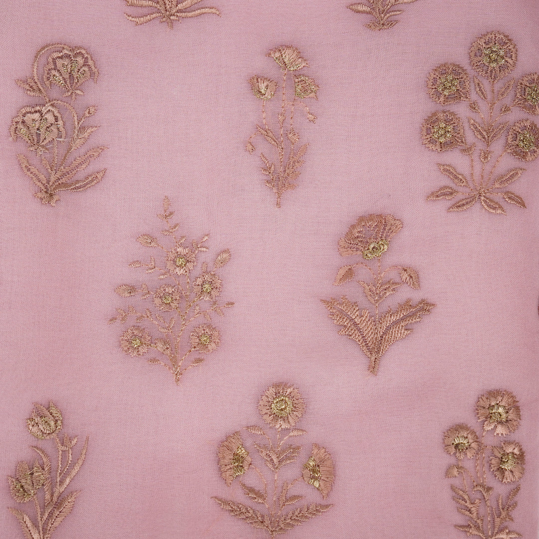 Samira Buta Blouse Piece on Light Pink Silk Organza
