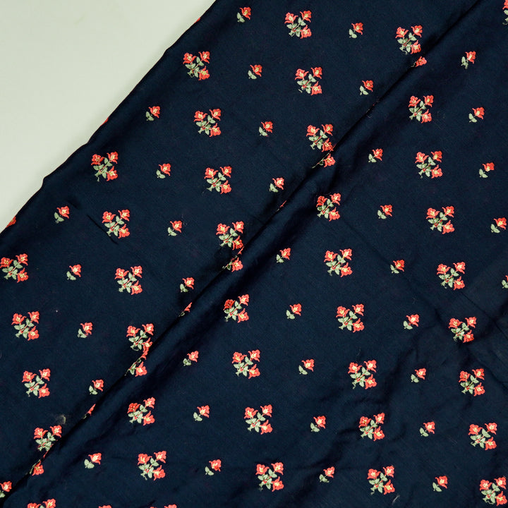Navy Blue Silk Chanderi Twisha Buti