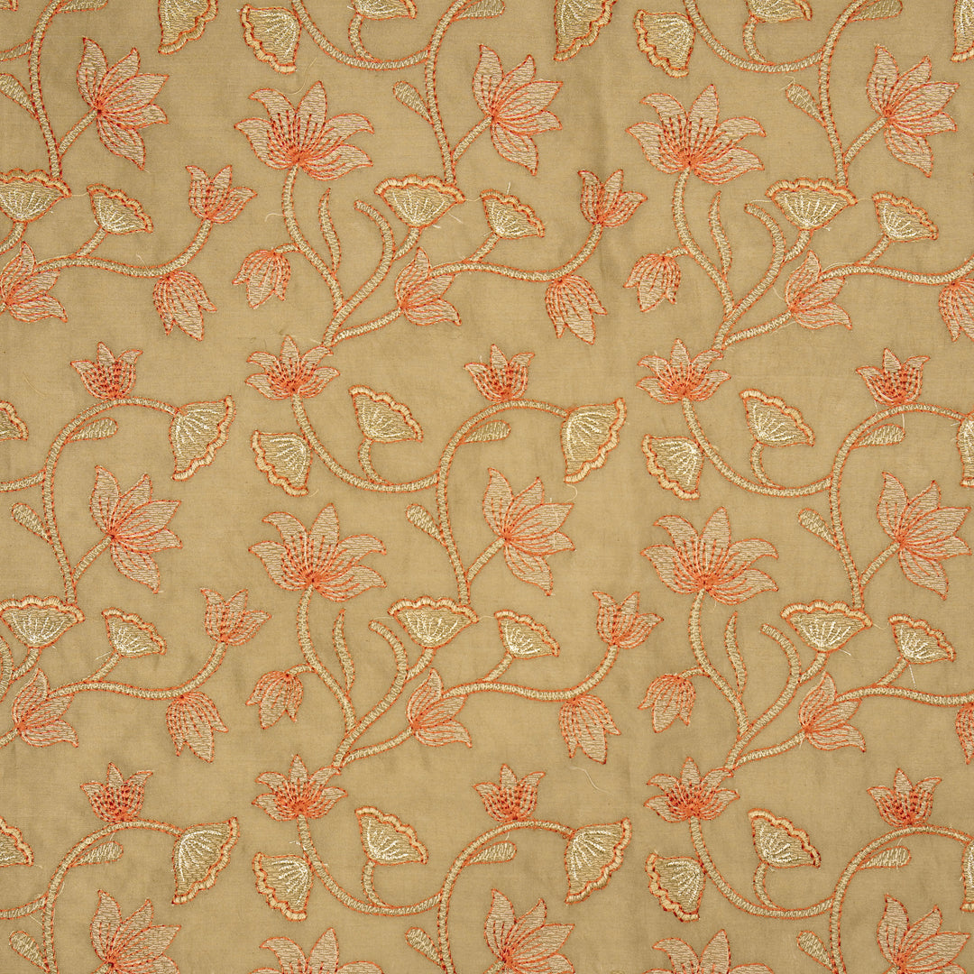 Manjusha Jaal on Mouse Luxe Silk Chanderi Embroidered Fabric