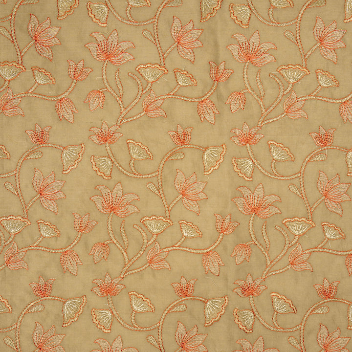 Manjusha Jaal on Mouse Luxe Silk Chanderi Embroidered Fabric