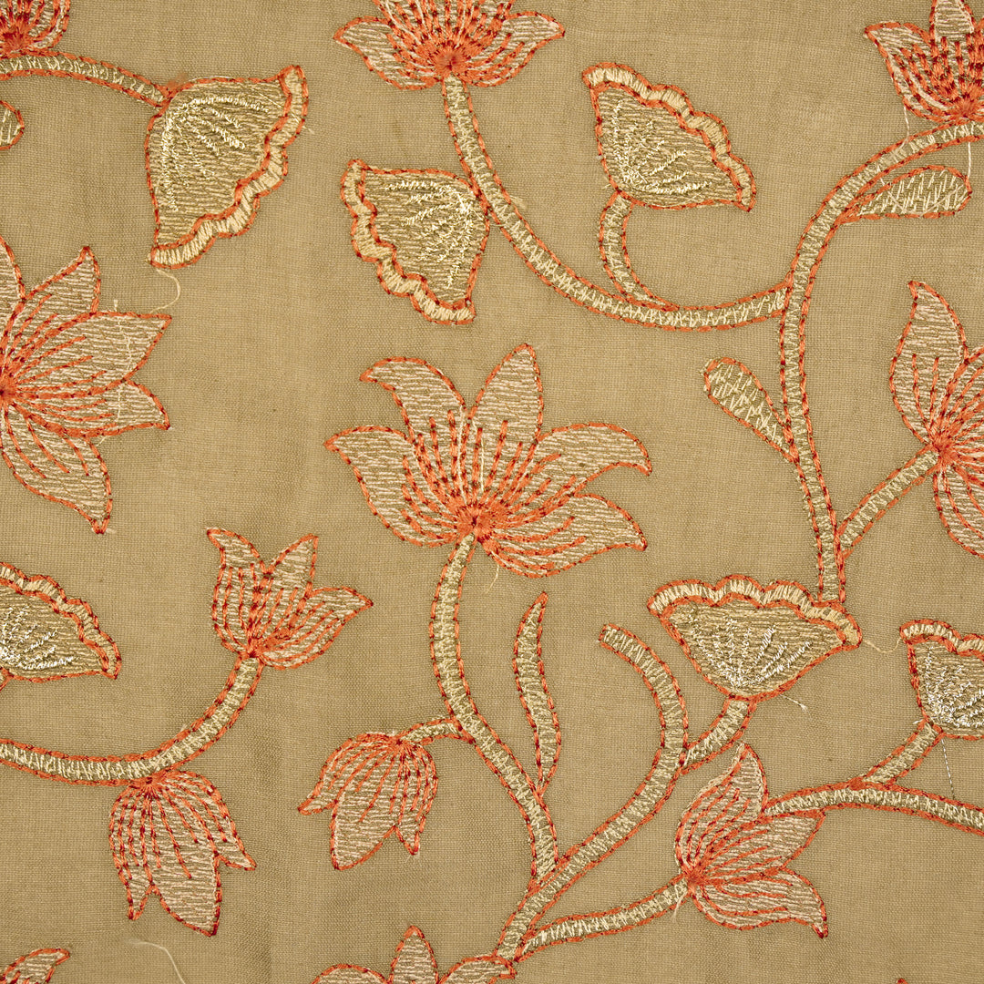 Manjusha Jaal on Mouse Luxe Silk Chanderi Embroidered Fabric