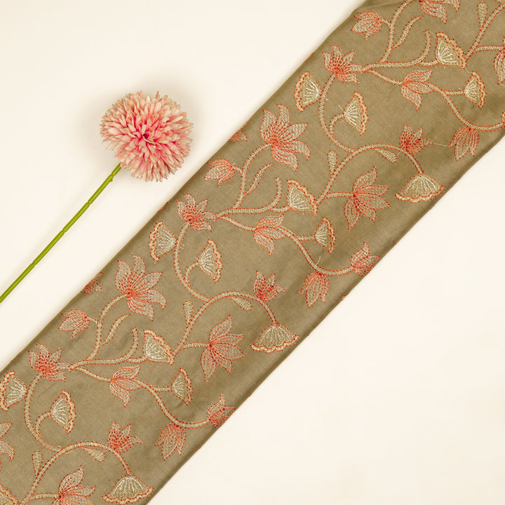 Manjusha Jaal on Mouse Luxe Silk Chanderi Embroidered Fabric