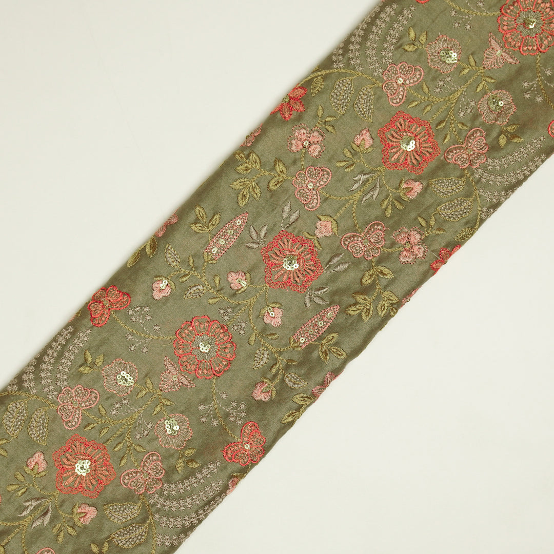 Saharish Jaal on Mouse Luxe Silk Chanderi Embroidered Fabric