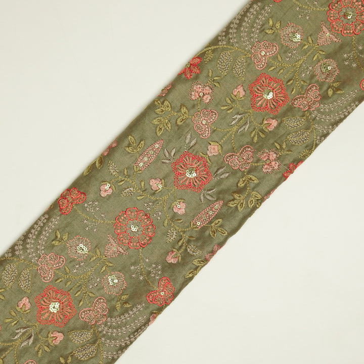 Saharish Jaal on Mouse Luxe Silk Chanderi Embroidered Fabric