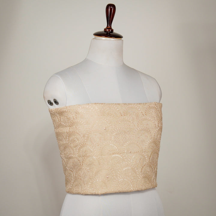 Floral arches Blouse Piece on Ivory Silk Chanderi