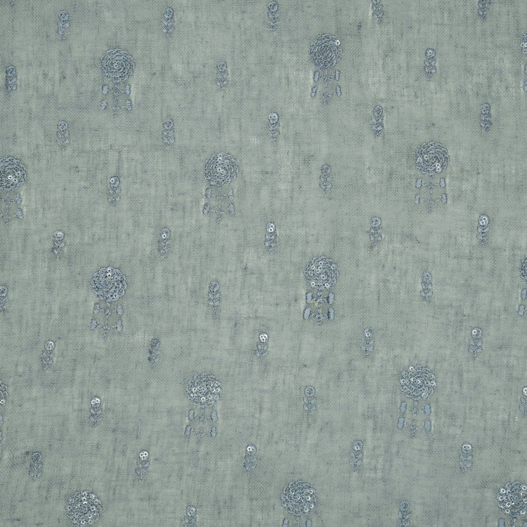 Rinaz Buti on Bluish Grey Gauged Linen