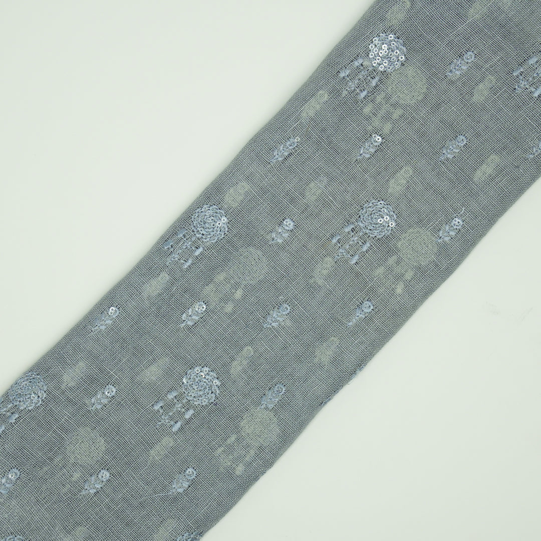 Rinaz Buti on Bluish Grey Gauged Linen