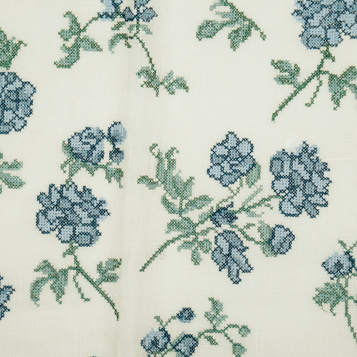 Mahek Flora Buta on Natural Gauged Linen