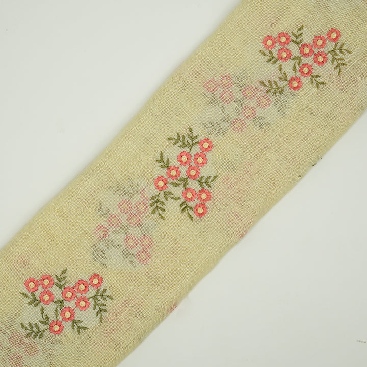 Alima Buta on Cream Gauged Linen