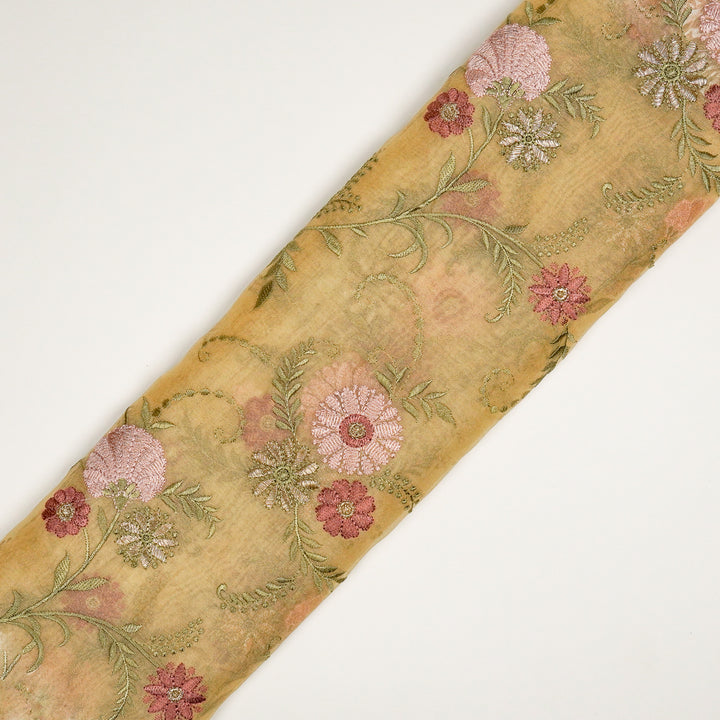 Munira Floral Jaal On Beige Semi Organza