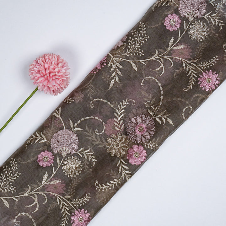 Munira Floral Jaal On Mouse Semi Organza