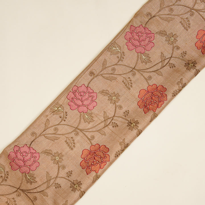 Reemah Jaal On Onion Tussar Silk Embroidered Fabric