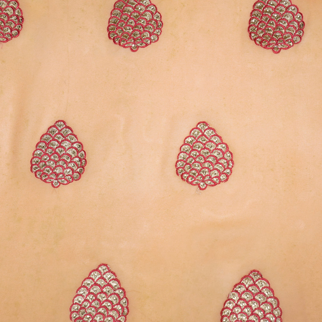 Mukta Buta on Mango Semi Georgette Embroidered Fabric