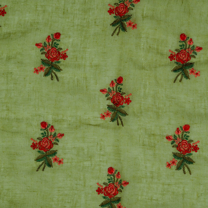 Adara Buta on Olive Gauged Linen