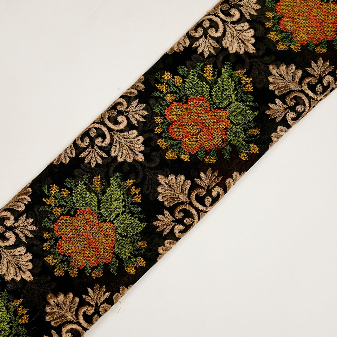 Farrin Jaal on Black Semi Georgette Embroidered Fabric