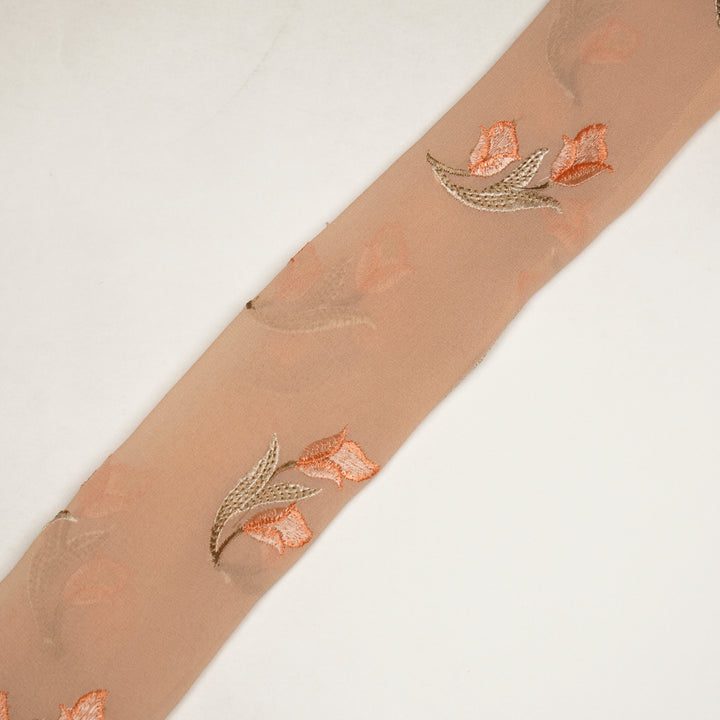 Yara Buta on Light Peach Silk Georgette