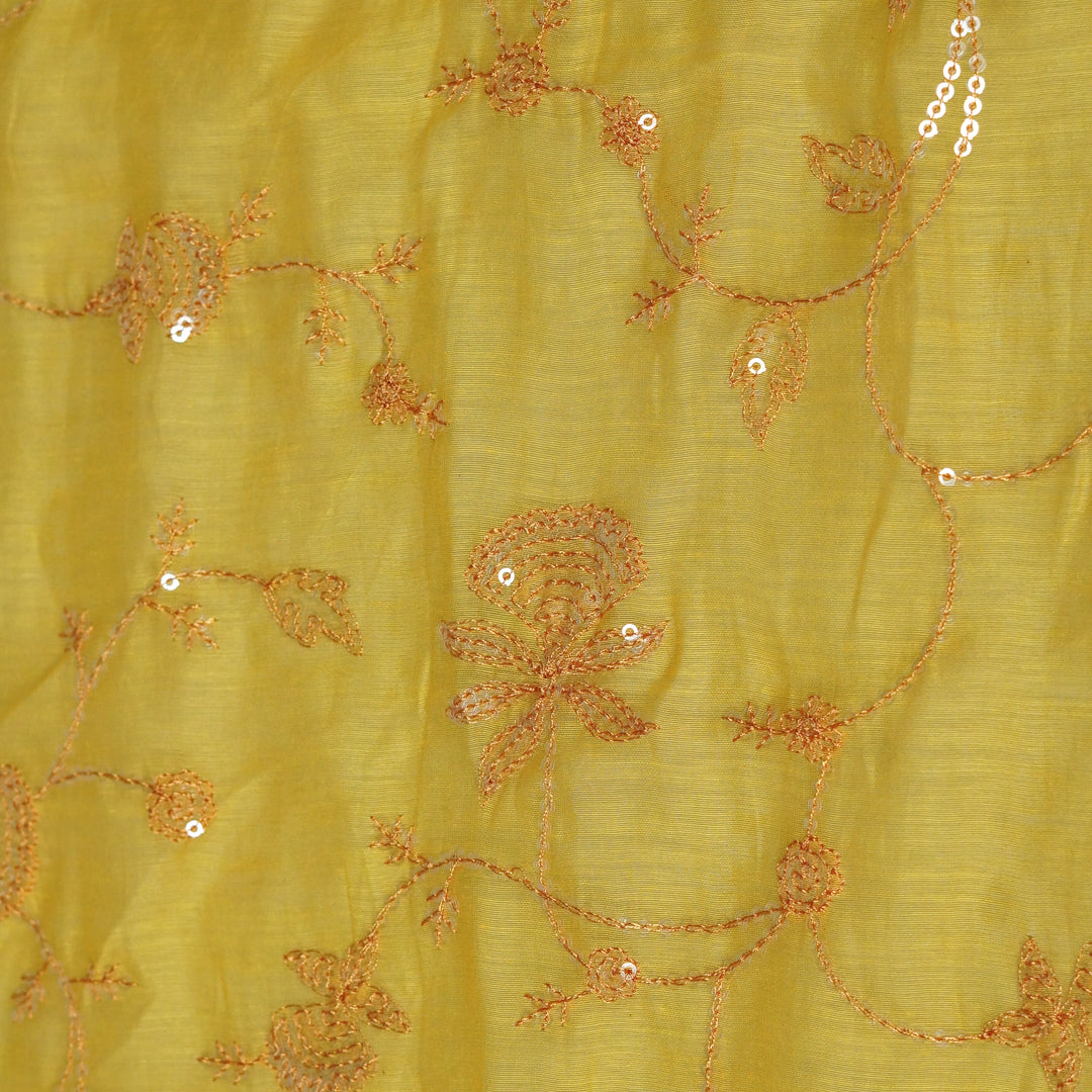 Ramya Jaal on Mustard Yellow Cotton Silk