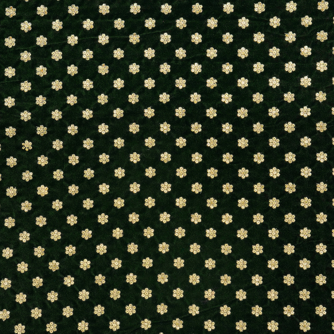 Isa Buti on Bottle Green Velvet Embroidered Fabric