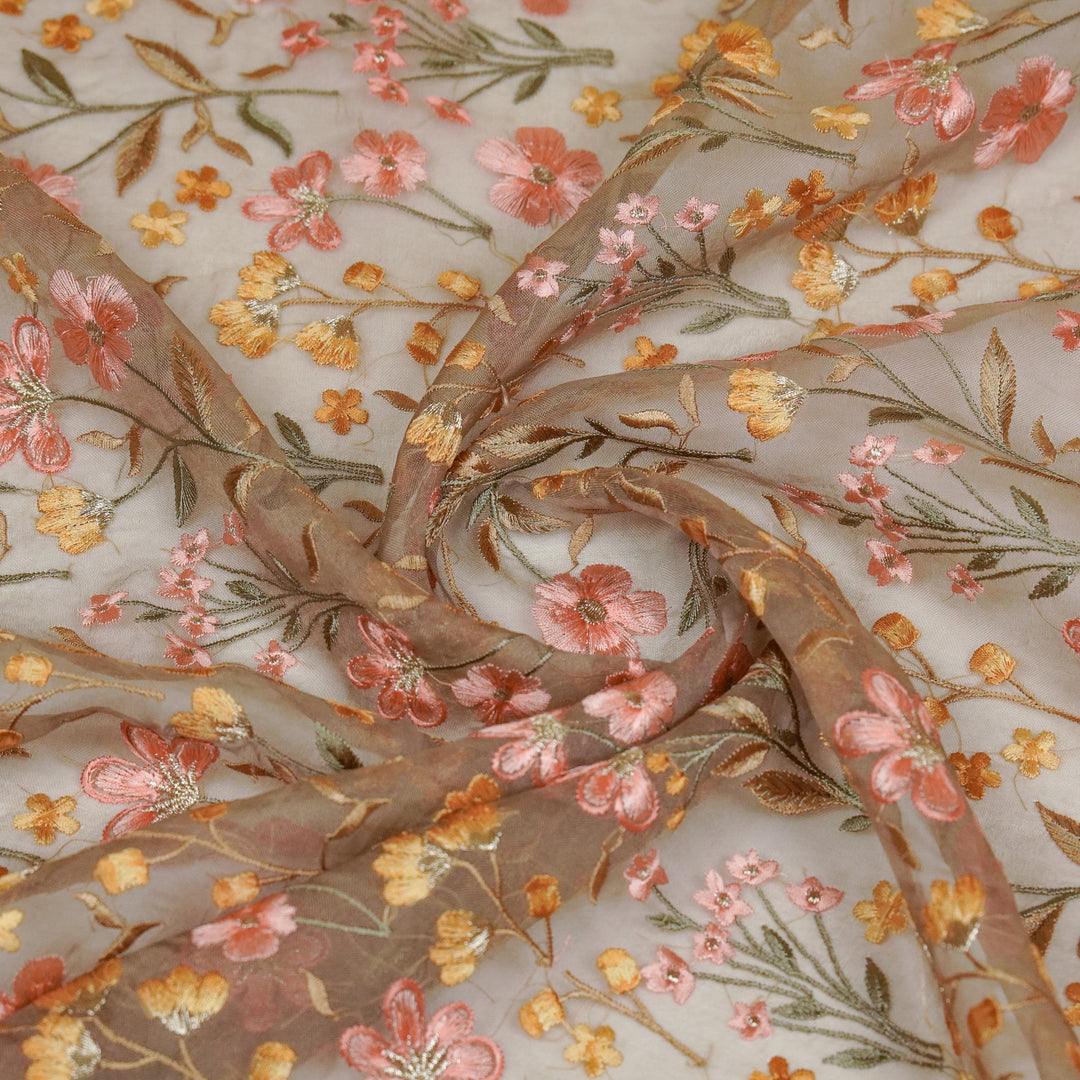 Flavina Jaal on Mouse Silk Organza Embroidered Fabric